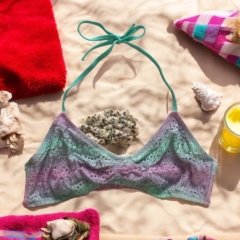 Victoria's Secret Women's XL Unicorn Tie Dyed Halter Bikini Bralette Swim Top